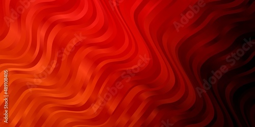 Dark Red, Yellow vector backdrop with bent lines.