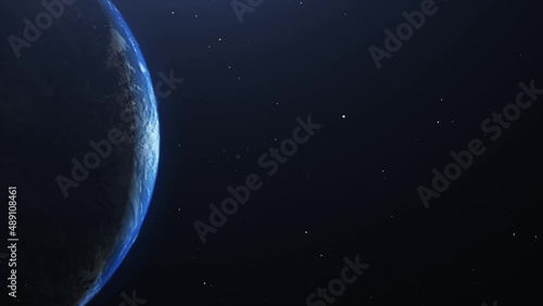 Realistic planet Earth in space. 3D Rendering.