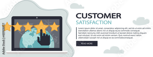 Feedback. Rating on customer service illustration. Website rating feedback and review concept. Flat vector illustration