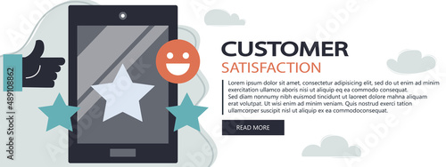 Feedback. Rating on customer service illustration. Website rating feedback and review concept. Flat vector illustration