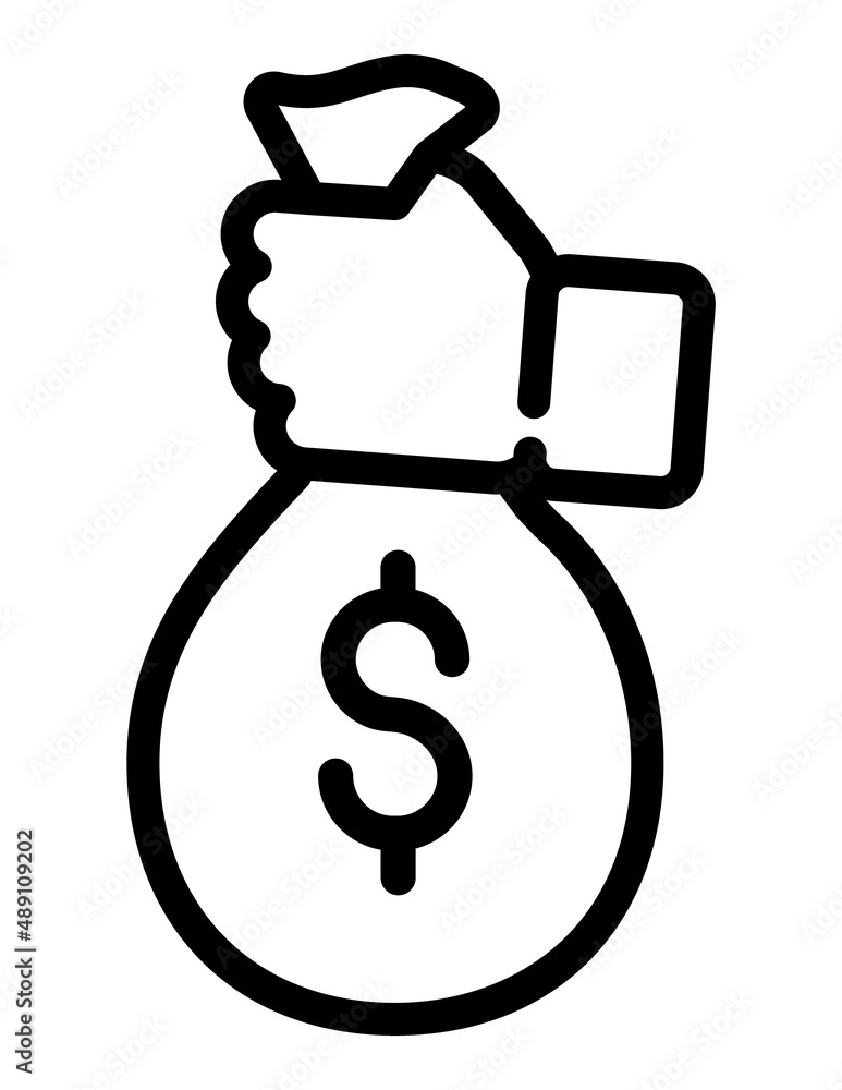 Purse In Hand Flat Icon Isolated On White Background Purse In Hand Flat Icon Isolated On White Background
