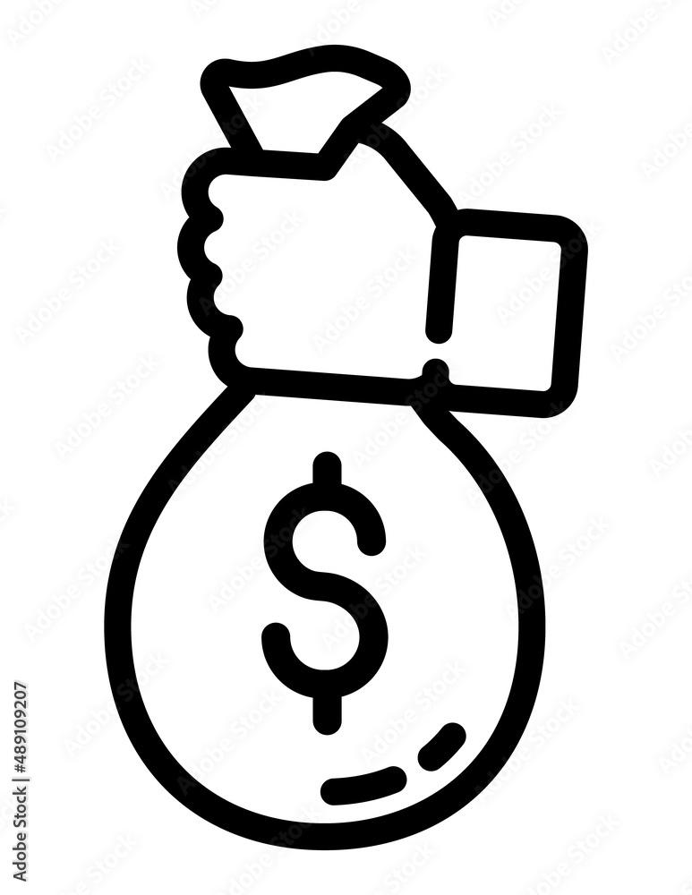 Purse In Hand Flat Icon Isolated On White Background Purse In Hand Flat Icon Isolated On White Background