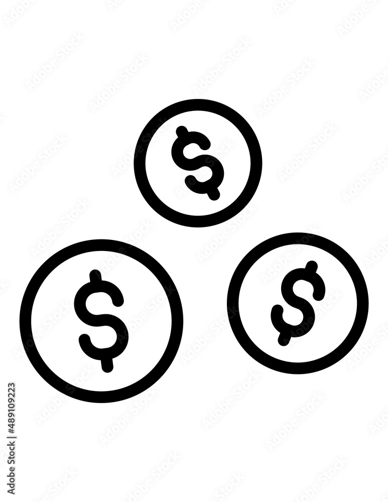 Coins Money Flat Icon Isolated On White Background Coins Money Flat Icon Isolated On White Background