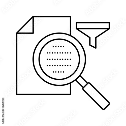 filter paper for filtration line icon vector illustration