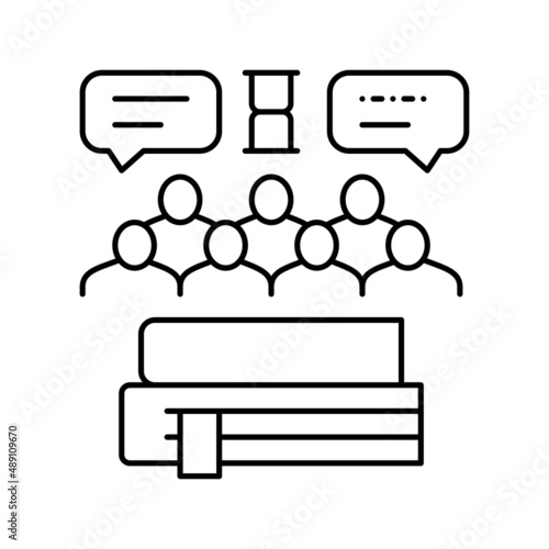 social history line icon vector illustration