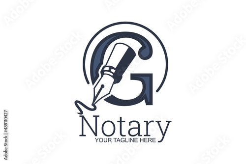 Notary public logo vector illustration. suitable for notary public firm and lawfirm logo.