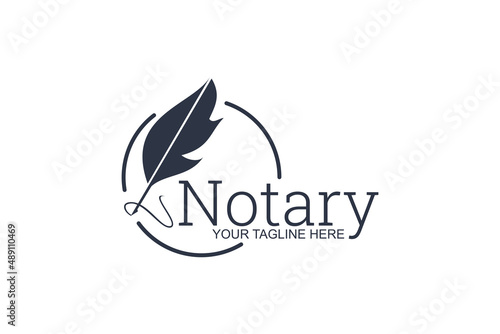 Notary public logo vector illustration. suitable for notary public firm and lawfirm logo. photo