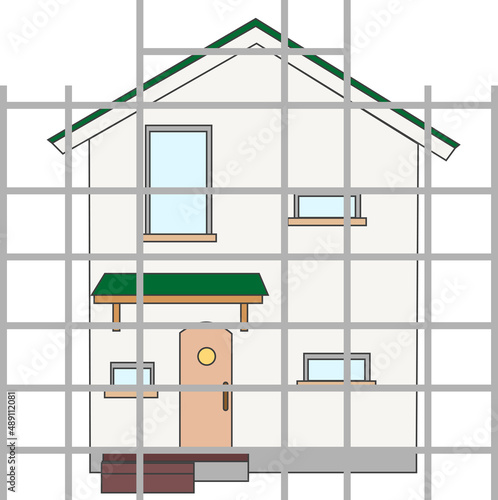 足場が建つ工事現場