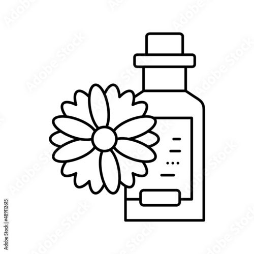 chamomile drink homeopathy liquid line icon vector illustration