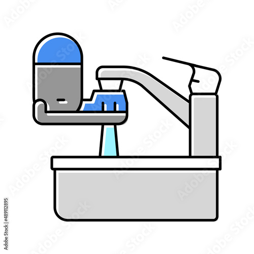 portable water filter for faucet color icon vector illustration