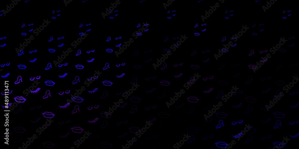 Dark Pink, Blue vector template with businesswoman signs. Dark Pink, Blue vector template with businesswoman signs.