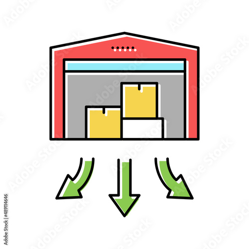 warehouse building color icon vector illustration