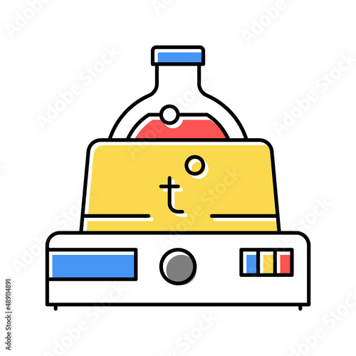 chemical lab heating equipment color icon vector isolated illustration