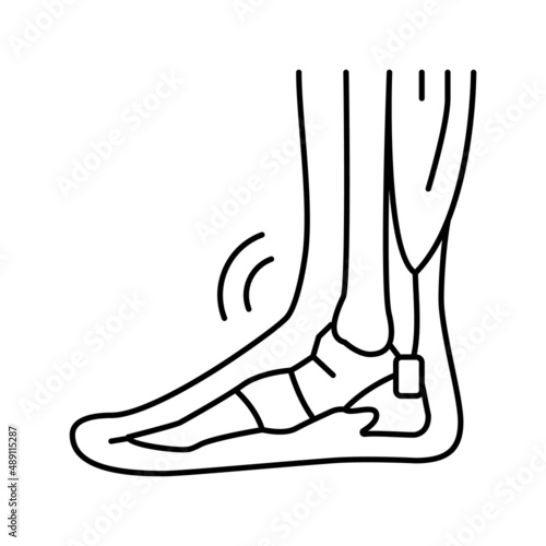 tendonitis problem line icon vector illustration