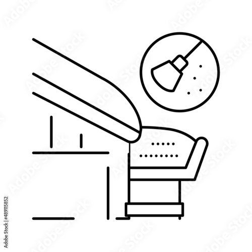 gutter cleaning line icon vector illustration