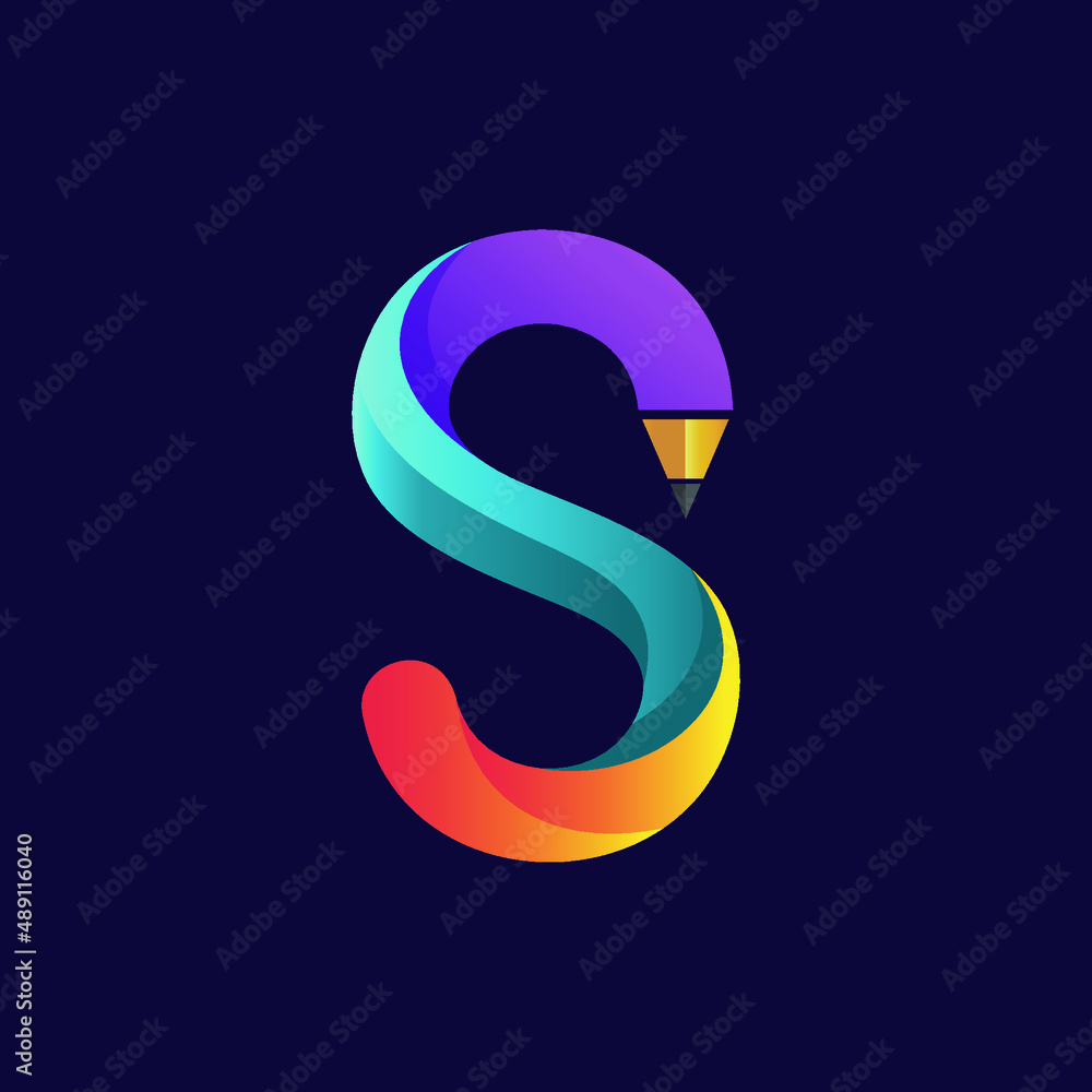 Fototapeta premium Letter s pencil logo design