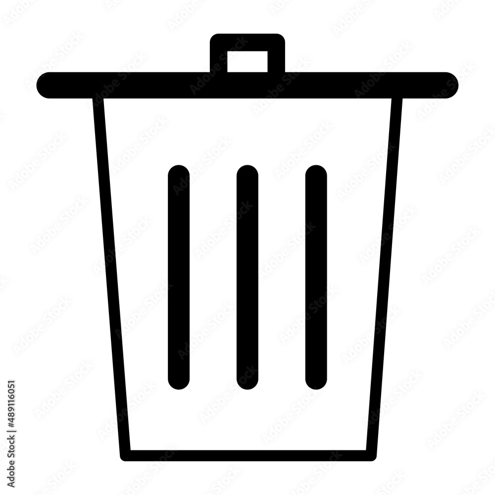 Bucket for garbage. Trash can icon. Vector illustration. stock image. Bucket for garbage. Trash can icon. Vector illustration. stock image.