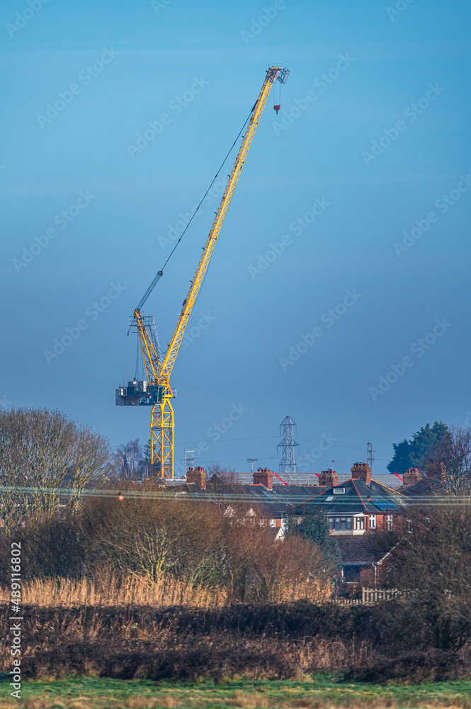 Construction Crane, Building Crane, Crane machine in Topsham, Devon, England Construction Crane, Building Crane, Crane machine in Topsham, Devon, England