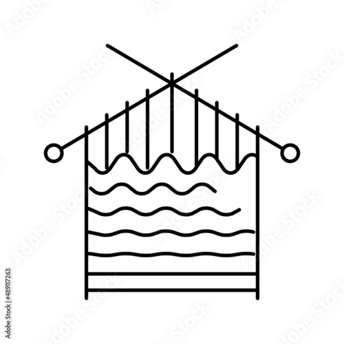 knitting occupation line icon vector illustration