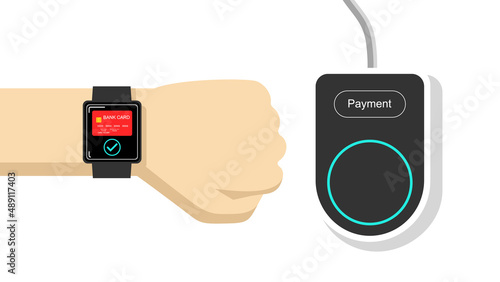 Cashless and contactless payment with smartwatch.
