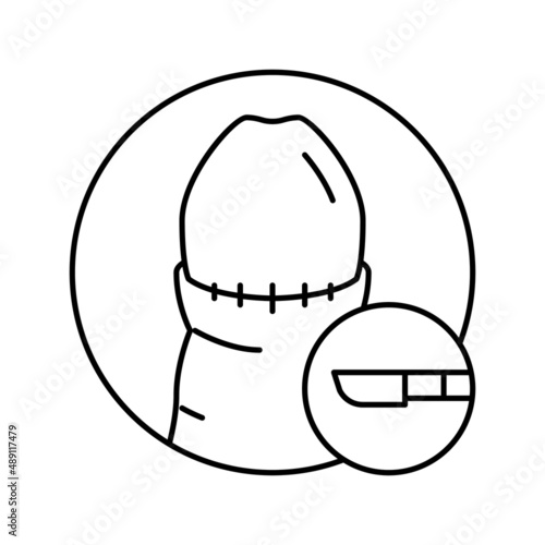 circumcised penis disease line icon vector illustration