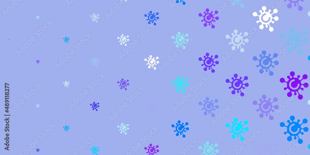 Light Pink, Blue vector template with flu signs. Light Pink, Blue vector template with flu signs.