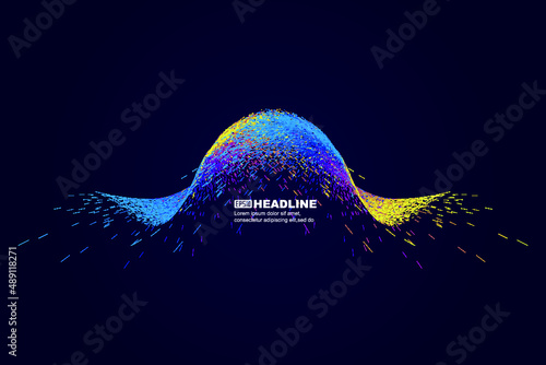 Abstract dazzling waveform particle Internet technology big data background