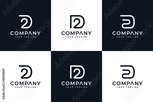 set of initial d2 logo creative design