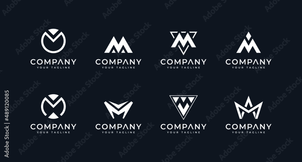 set of letter m logo creative design set of letter m logo creative design
