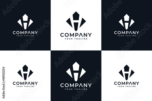 set of letter h logo creative design