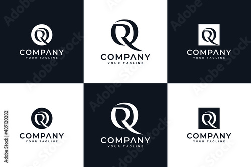 set of letter qr logo creative design