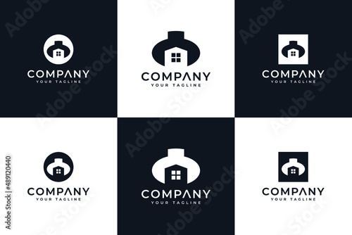 set of wrench home logo creative design