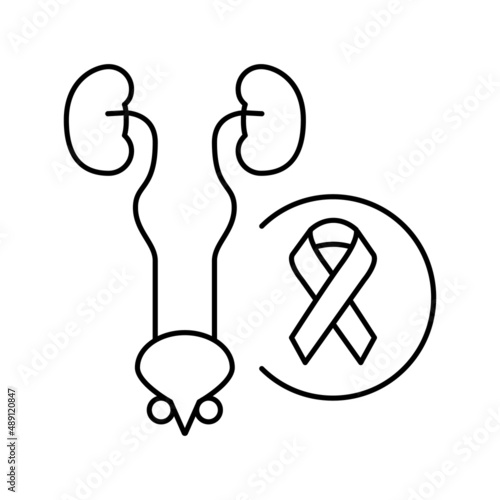 genitourinary system disease line icon vector illustration