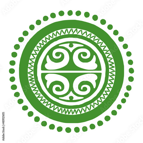 Fantasy on the art of Mongolia, traditional ornament, vector design