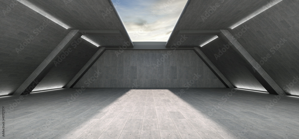 Advanced background High end scenario concrete wall 3D rendering booth Exhibition hall technology Advanced background High end scenario concrete wall 3D rendering booth Exhibition hall technology