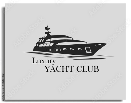 luxury yacht club sail boat ship logo template design vector