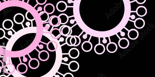 Dark pink, yellow vector texture with disease symbols.