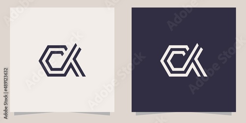 letter ck logo design template