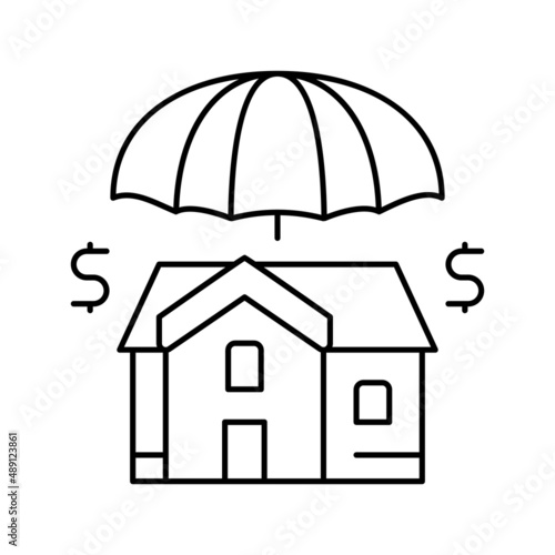 home insurance line icon vector illustration