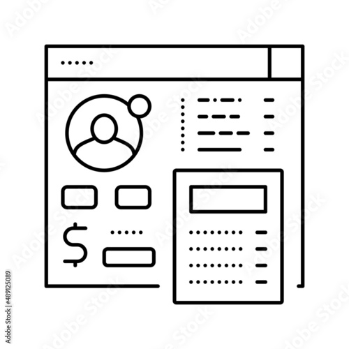 settlements on behalf of clients line icon vector illustration