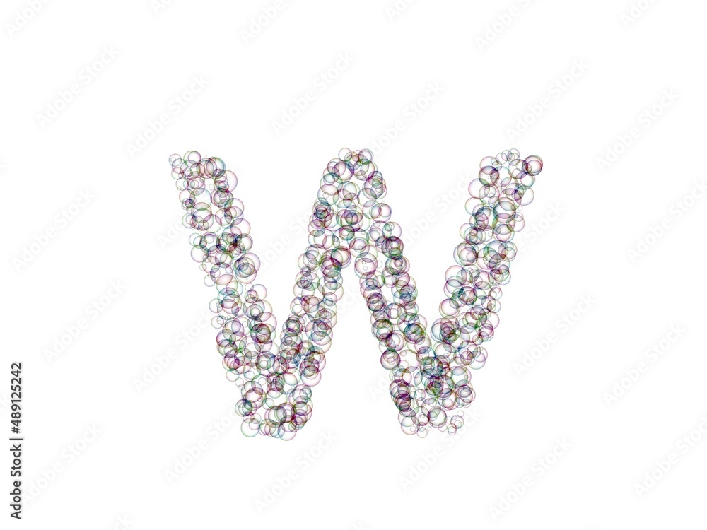 Bubble Themed Font Letter W Bubble Themed Font Letter W