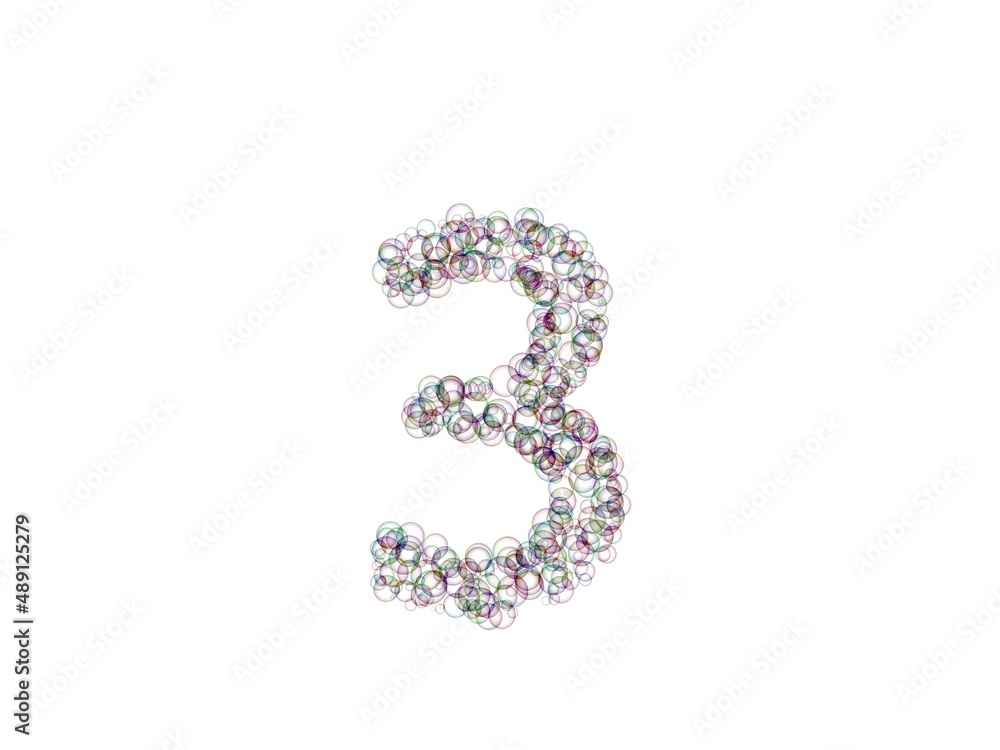 Bubble Themed Font Number 3