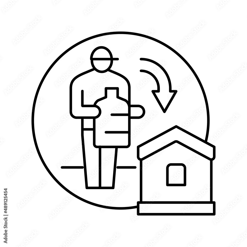 home water delivering line icon vector illustration