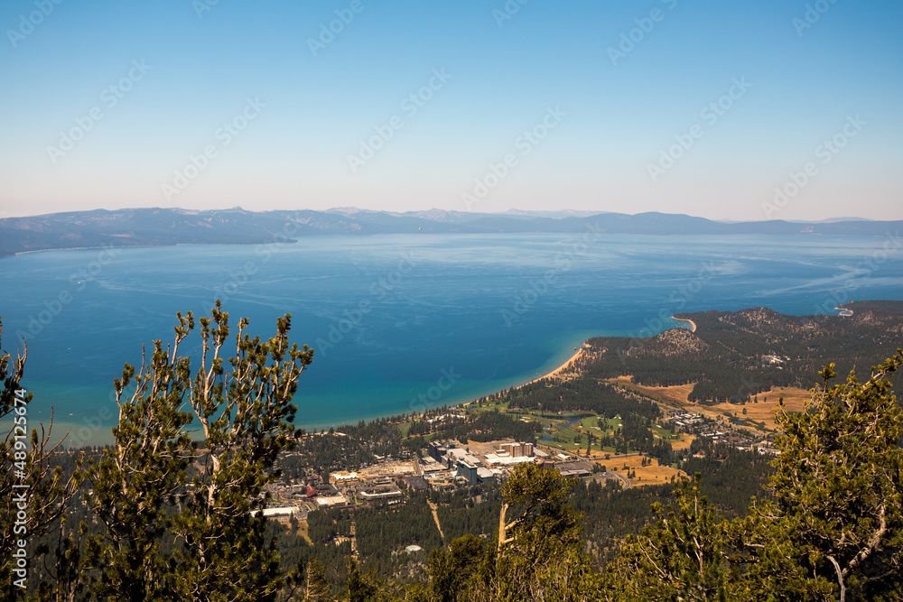 Lake Tahoe overlook in summer season