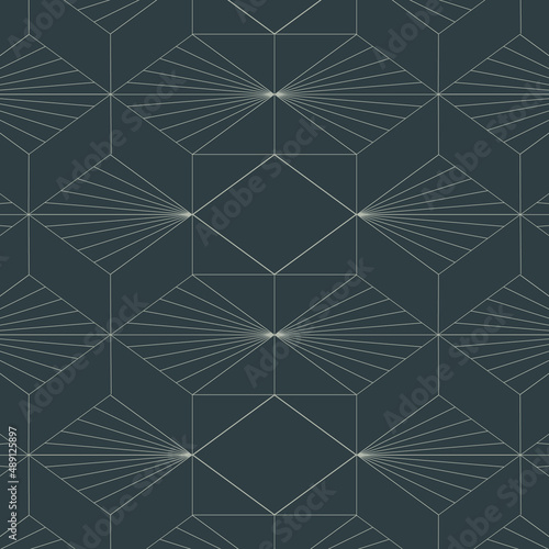 Geometric Art Deco Style vector pattern  repeating linear square and diamond shape  Art Deco Style Pattern is clean for fabric  wallpaper  printing. Pattern is on swatches panel