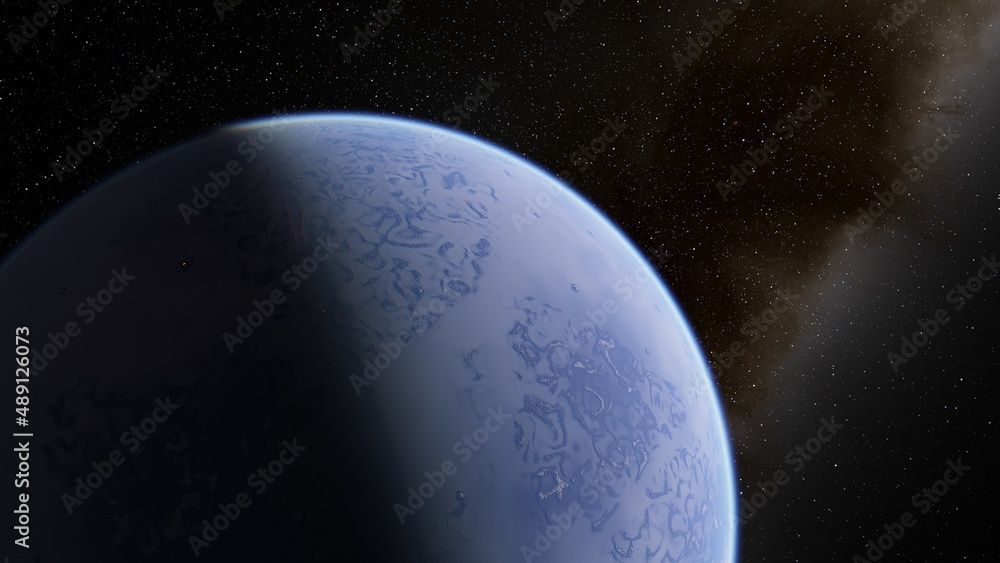 planet suitable for colonization, earth-like planet in far space, planets background 3d render