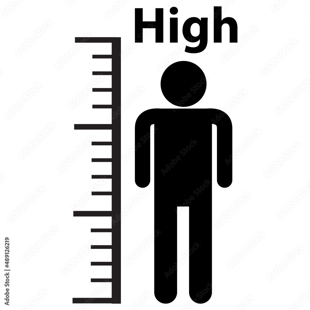 man tall scale icon on white background. height sign. Tall person symbol. flat style. man tall scale icon on white background. height sign. Tall person symbol. flat style.