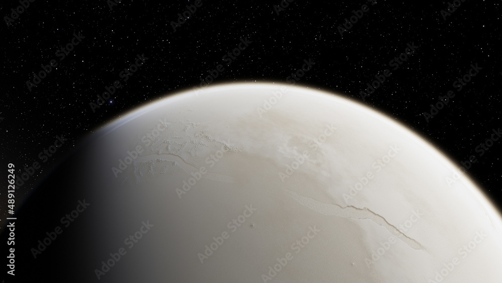 Obraz premium planet suitable for colonization, earth-like planet in far space, planets background 3d render