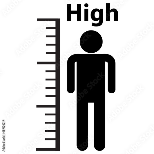 man tall scale icon on white background. height sign. Tall person symbol. flat style.