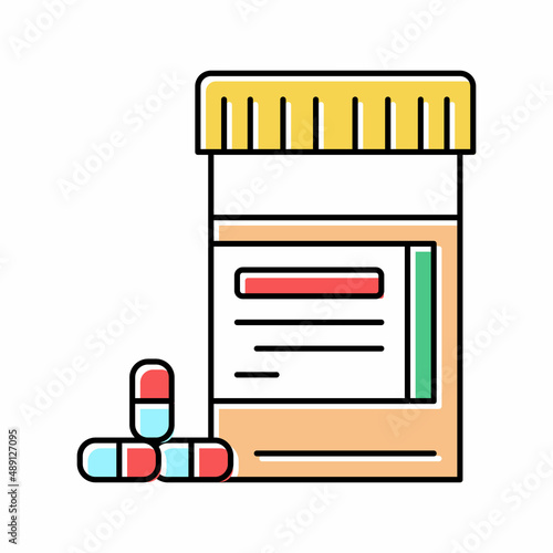 diabetes treatment pills color icon vector illustration